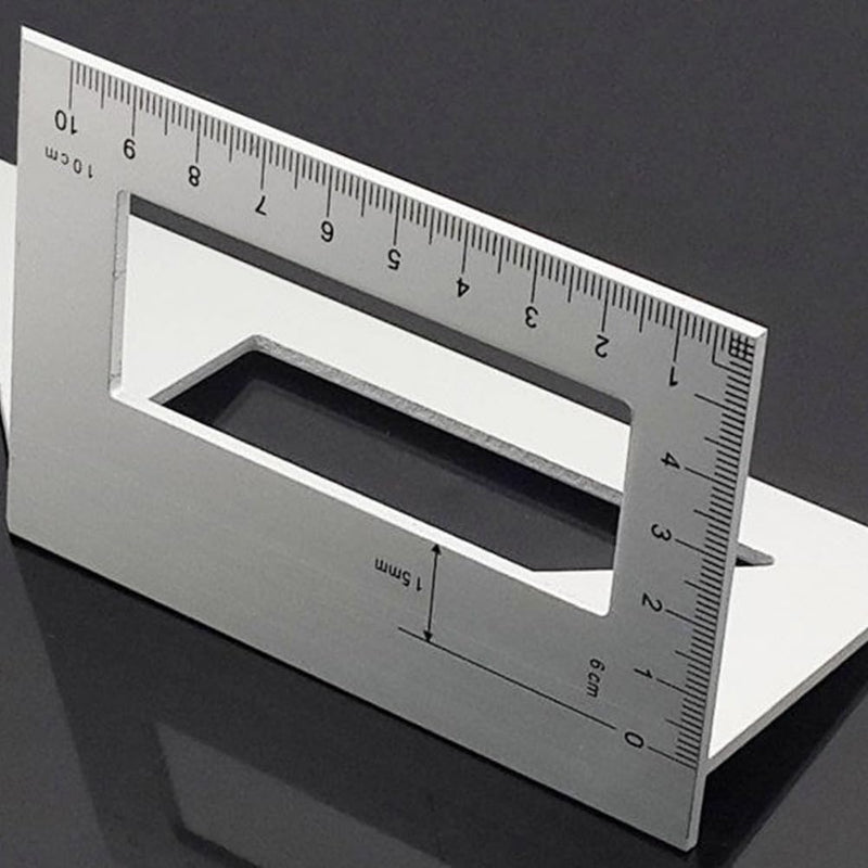 Healifty T Square Ruler Saddle Layout Square Gauge Woodworking Scribing Ruler 3D Angle 45/90 Degree Measuring Template Tool Aluminum Alloy for Carpenter T