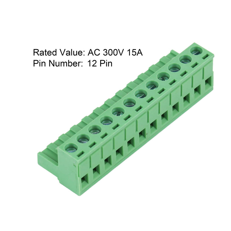 10 pcs 12 Pin 5.08mm Pitch Pluggable PCB Angle Screw Terminal Block Plug Connector Socket Panel Mount DIY (5pcs 12P) 10pcs 12P 5.08mm