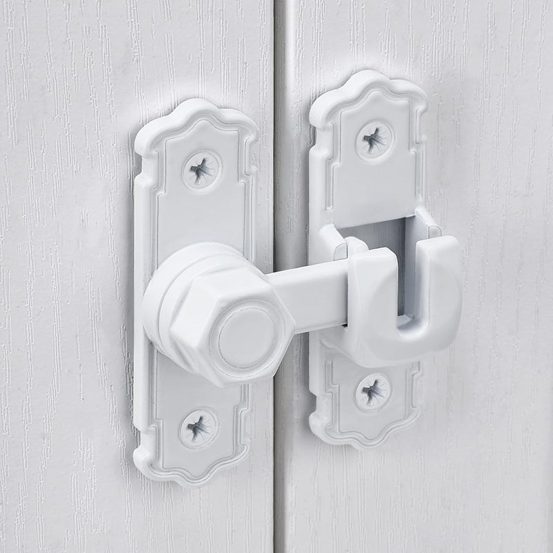 4 Packs White Barn Door Latches,Aluminum Alloy 90/180 Degree Gate Lock,Right Angle Door Lock Latch,Flip Gate Latches Hardware,Door Security Door Latch Lock fo Cabinets,Bathroom,Barn Door 4