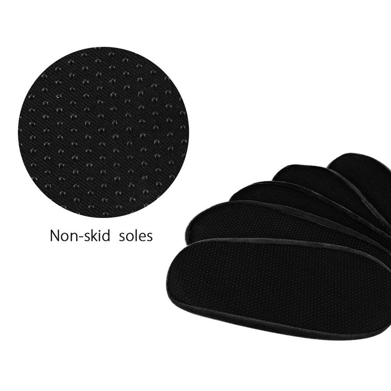 LAKE OF FIRE 5 Pairs Reusable Shoe Covers Non-slip, Washable Thickened Boot Covers for Floor Carpet Protection Black
