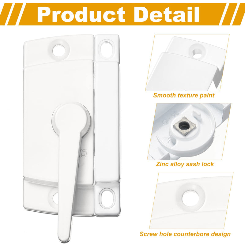 Qunclay 20 Pack Cam Action Window Sash Locks and Keeper, White Window Latch Security Lock Sliding Parts and Hardware for Double Hung, Vertical and Horizontal Sliding