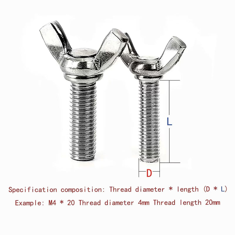 M5-0.8 x 25mm 304 Stainless Steel Wing Butterfly Screws Bolts,Wing Bolt,Machine Fastener,Thumb Hand Screws for Electronic Equipment,10 Pcs M5-0.8x25mm（10 Pcs）