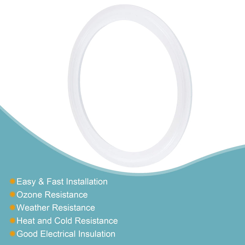 MECCANIXITY Silicone Rubber Gasket Industrial Flange O-Ring 106mm OD White Fit for 3.5 Inch Clamp 3.5"