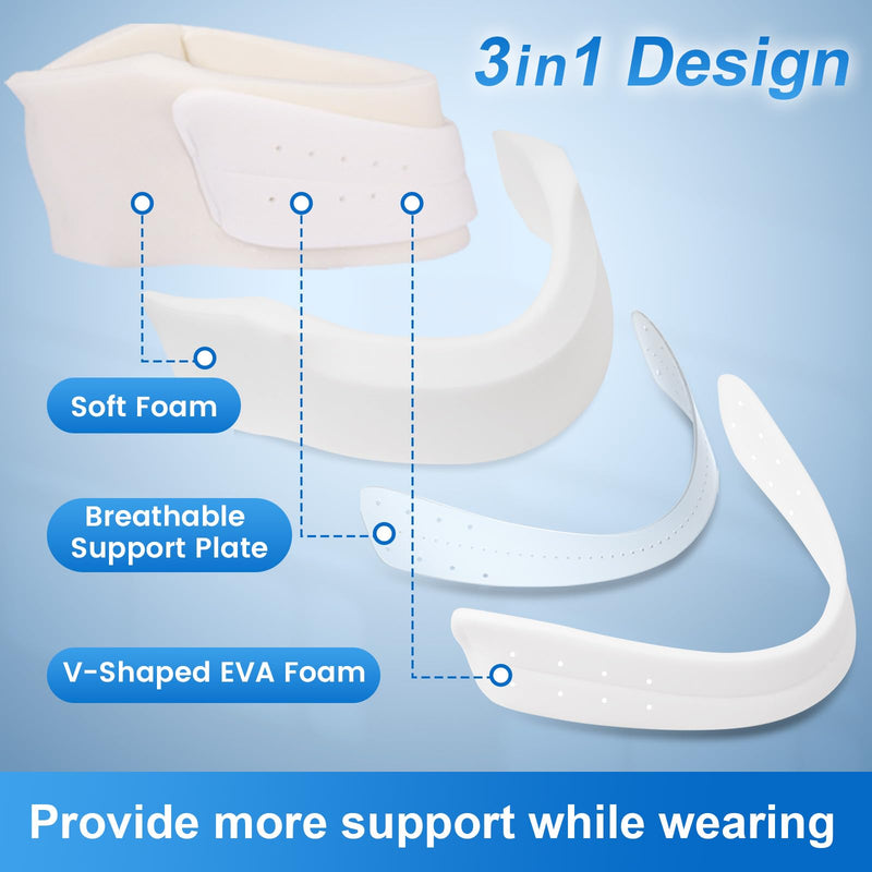 Velpeau Neck Brace for Neck Pain and Strong Support, Soft Cervical Collar for Sleeping Upright, Snoozing - Stabilizes & Relieves Pressure in Spine for Women & Men (Grey, S: 11-13.5" / 3" Depth) 3 Inch (Pack of 1)