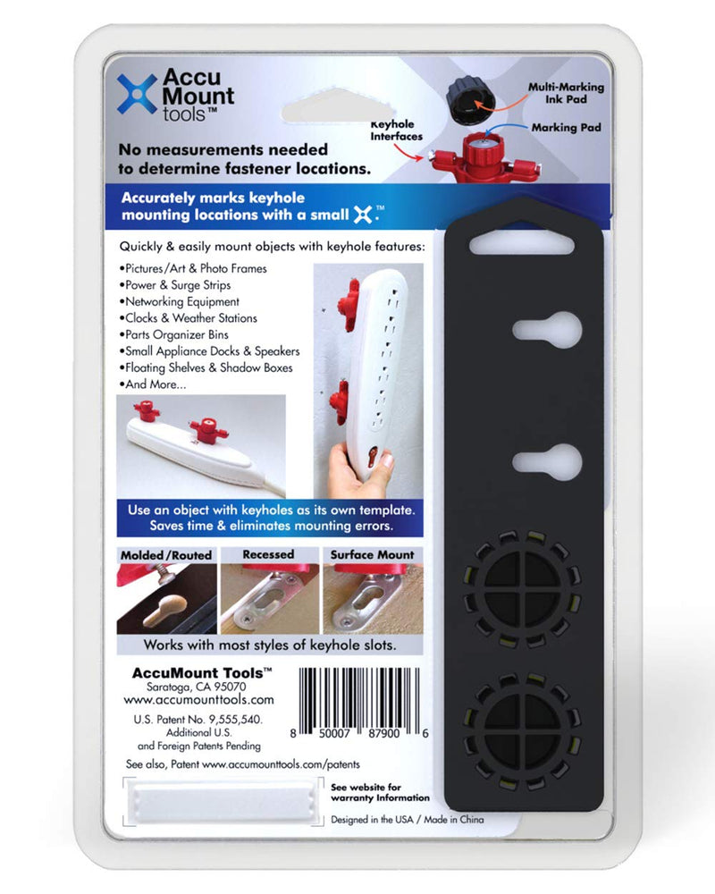 Keyhole Companion Marking Tool Set – Unique Tools Mark Keyhole Slot Fastener Locations on Walls w/o Measuring or Templates or Creating Unwanted Marks while Positioning; For keyhole hangers and slots. 1 count (Pack of 1)