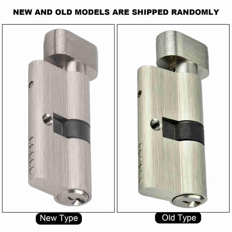 Euro Profile Cylinder Lock Set, 60mm 30/30 Euro Cylinder with 3Pcs Keys, Copper Storm Door Lock Cylinder, Single Open Copper Cylinder for Wooden, Aluminum Doors