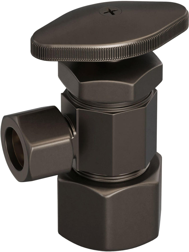 PROFLO PF203 5/8" x 3/8" Angle Supply Stop Valve Brushed Nickel