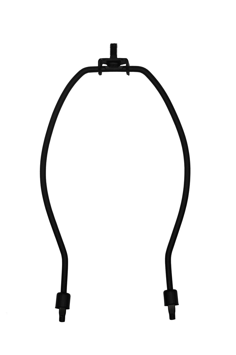 Creative Hobbies® 8 Inch Lamp Harp Kit - Regular Weight, Polished Finish | Harp, Finial and Harp Base Set for Table and Floor Lamps (Black) Black