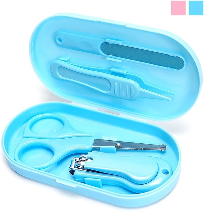 Goods Land GD-AKACARE-PK Baby Nail Clippers Set, Scissors, Care Set, Set of 4 with Case, Baby Shower Gift - NewNest Australia