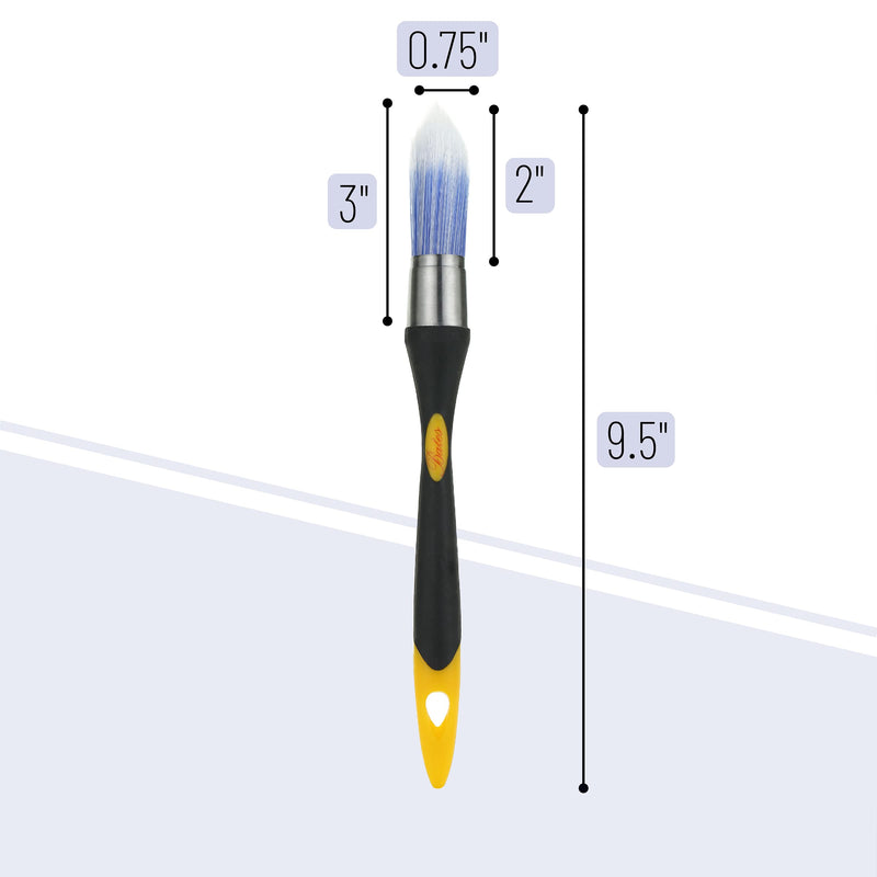 Bates- Trim Brush, 0.75 Inch, Edge Painting Tool, Trim Paint Brushes, Trimmer Edger, Trim Brush Yellow-black