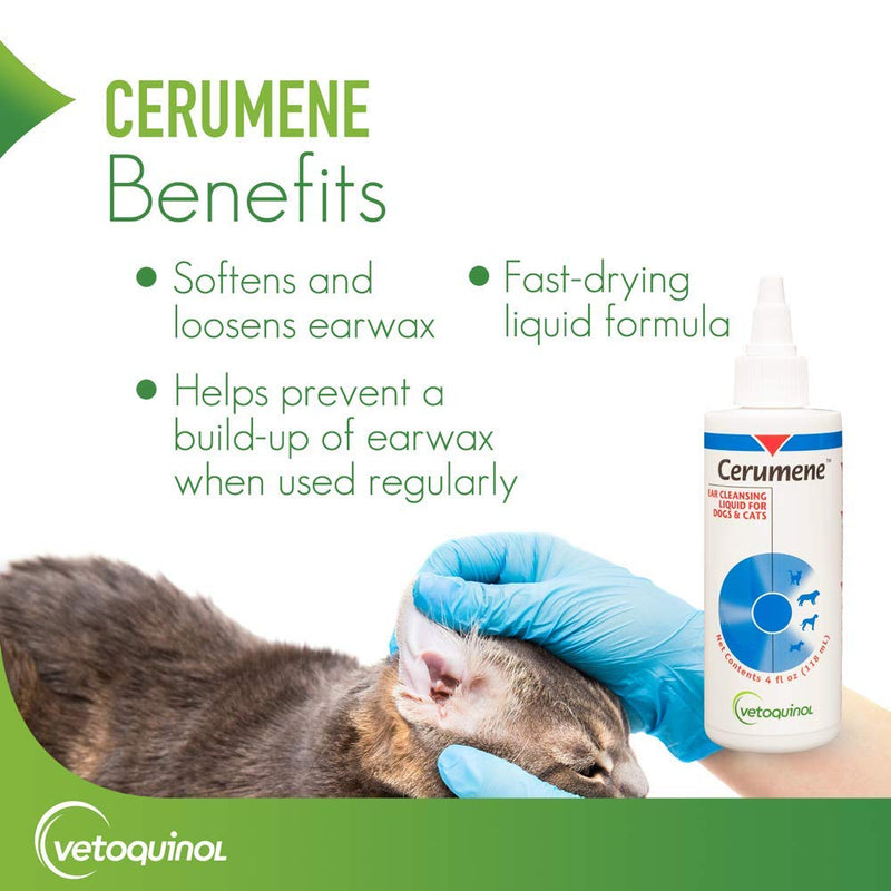 Vetoquinol 411410 Cerumene,4 oz - PawsPlanet Australia