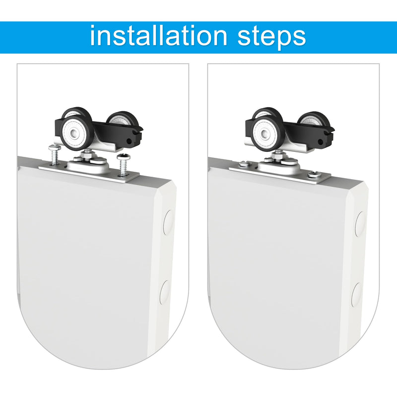 4 PCS Bypass Door Track Roller Kit, Sliding Wardrobe Closet Door Hardware Top-Roller Kit with Screws,Slide Smoothly and Quietly 4