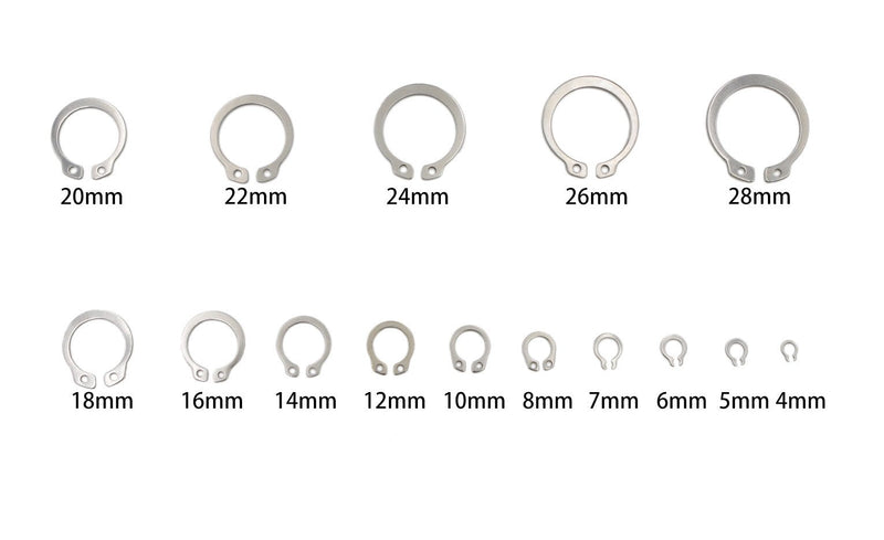 265PCS Metric 304 Stainless Steel C-Clips External Retaining Ring Assortment Kit