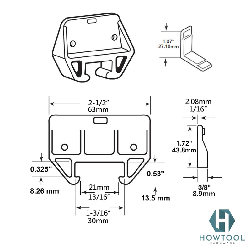 Drawer Guides L-Angle Drawer Guides with Screws, 8 Pack | HOWTOOL