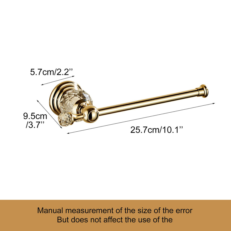 Golden Toilet Roll Paper Holder,Gold Crystal Bathroom Tissue Holder Toilet Paper Holder Bright Gold