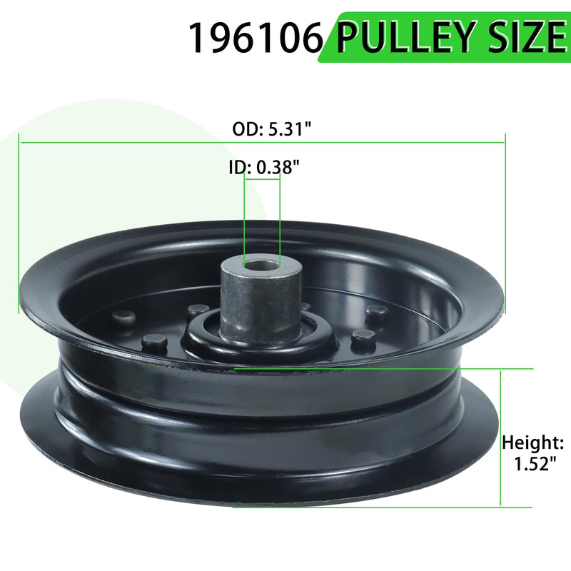 532196106 Idler Pulley with Idler Pulley 532177968 592855001/598559101 A99 Belt Replaces 196106 Idler Pulley Craftsman, Idler Pulley 532177968, 197379, 496106, 5321961-06, Oregon 34-901