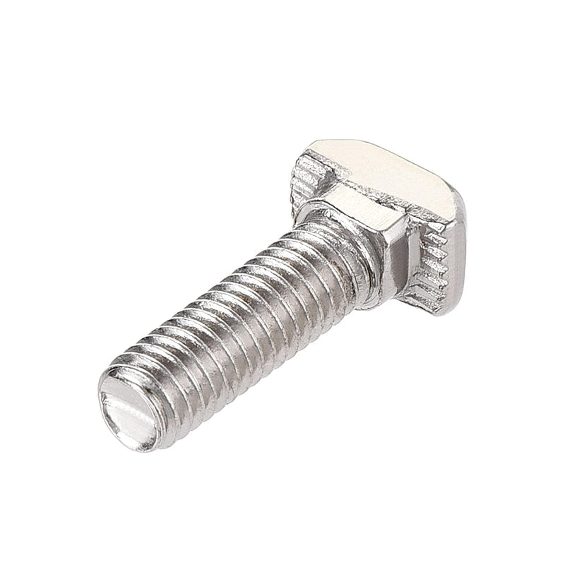 Metric M6 x 12mm Thread T Slot,Drop-in Bolt T-Bolt,Hammer Head Bolt,T Screw Stud for 3030 Series Standard 8mm T-Slot Aluminum Extrusion Profile,Carbon Steel Nickel Plated (3030 Series,20Pcs)