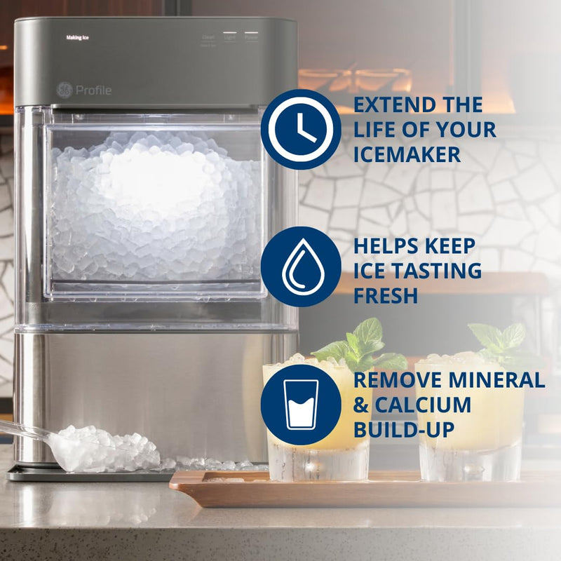 GE Profile Opal Descaling Powder, Removes mineral deposits and scale build-up, Enhanced Ice Performance, 6 Pack Kit 6pk Descaling Powder