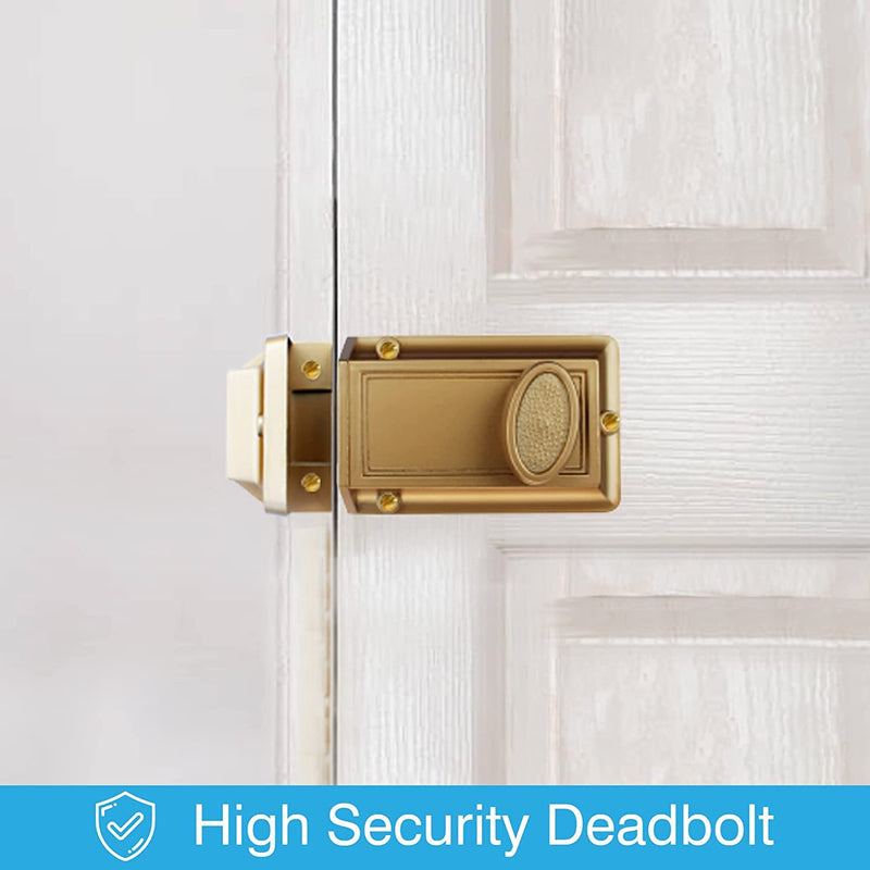 NU-Set Lock | Night Safety Deadbolt Lock | 5 Pin Keyed Cylinder for Added Door Security | Home Improvement & Door Hardware, Set of 2 (Bronze) (2110-2) Bronze 2 Packs