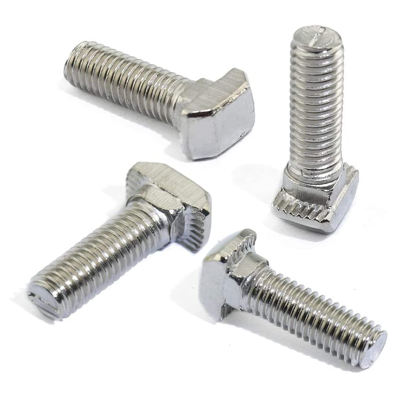 Metric M5 x 16mm Thread T Slot,Drop-in Bolt T-Bolt,Hammer Head Bolt,T Screw Stud for 2020 Series Standard 6mm T-Slot Aluminum Extrusion Profile,Carbon Steel Nickel Plated (2020 Series,20Pcs)