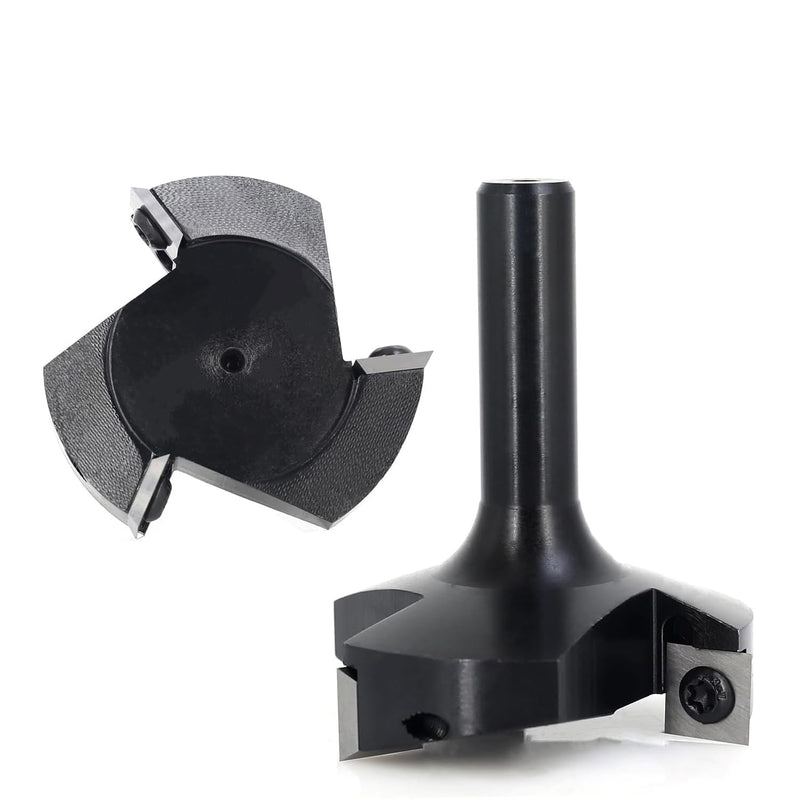 Slab Flattening Router Bits 1/2 Shank, 2-3/8”Cut Dia, 12*12*1.5mm Insert, CNC Spoilboard Surfacing Router Bits, Planing Router Bits, for Flycutter/ Slab Leveler/ Rabbeting 2-3/8" Dia,1/2 Shank, 3-Wing Surfacing Bit 1/2 Shank