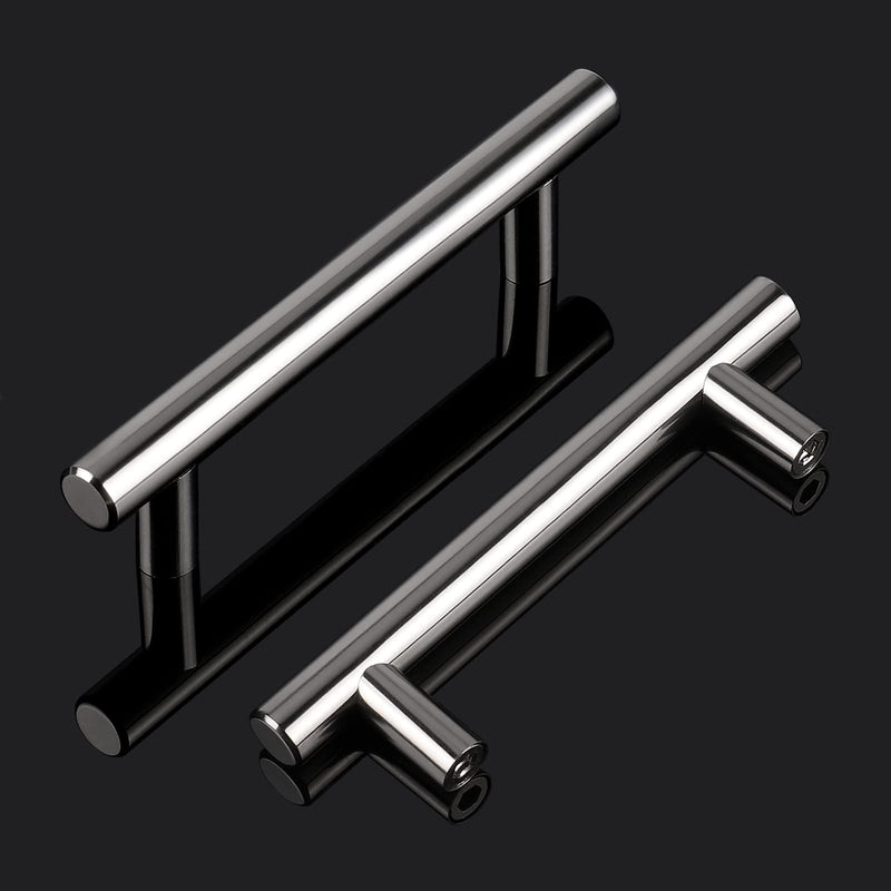 Probrico 30Pack 3-3/4 Inch Polished Chrome Cabinet Pulls, 6 Inches Total Length, Stainless Steel Kitchen Cabinet Hardware, Chrome Drawer Pulls hole center 3-3/4