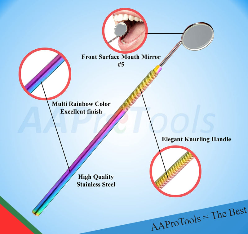 4 Pcs Multi Titanium Rainbow Color Dental Tarter Scraper and Remover Set Stainless Steel with Free Protective Packing