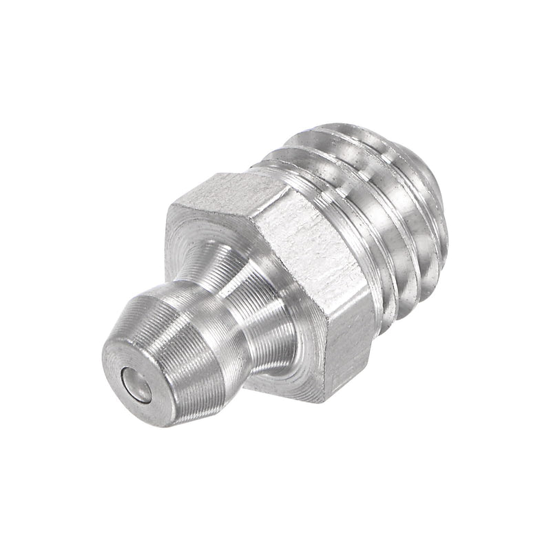 uxcell 6Pcs Metric Stainless Steel Straight Grease Fitting M10 x 1.5mm Thread Hydraulic Grease Fitting Accessories