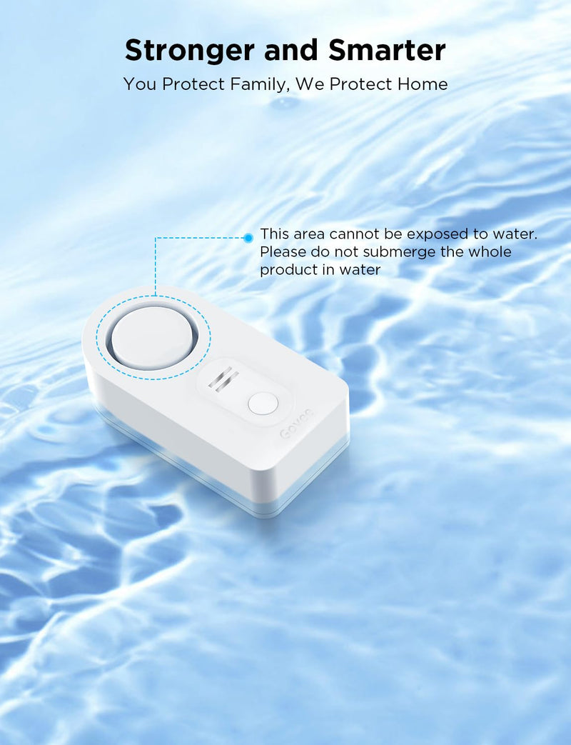Govee WiFi Water Sensor 3 Pack, Smart Water Leak Detector, 100dB Adjustable Alarm Suit for Home and Basement, Water Leak Alert with Email & APP Push 3 sensor + Gateway