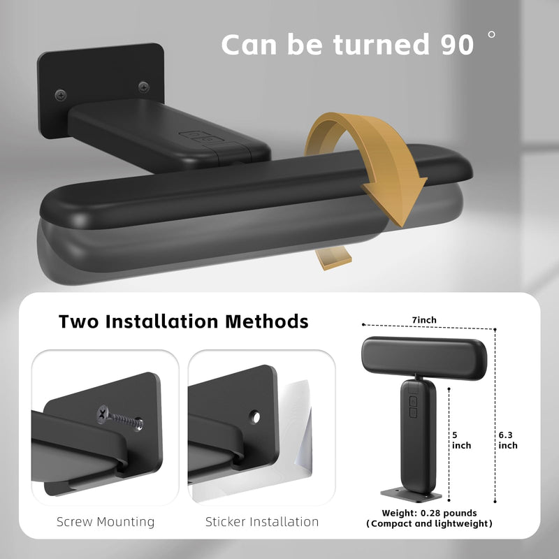 2 Pack Picture Lights Battery Operated with Remote, Rechargeable Picture Lights for Wall, 3CCT&Brightness Dimmable,300 LM, Sticker/Screw Installation, Art Light for Gallery, Artwork, Black