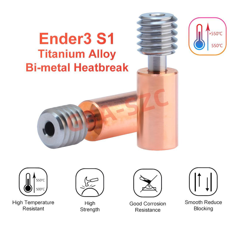 Upgrade Sprite Extruder Hotend Kit,300℃ High-Temperature Hotend,Plated Copper Heater Block,Bi-Metal Heatbreak,0.4mm Nozzle,for Ender 3 S1/S1 Pro/S1 Plus/Sprite Extruder/Pro/CR10 Smart Pro Ender 3 s1 hotend Plated Copper Kit