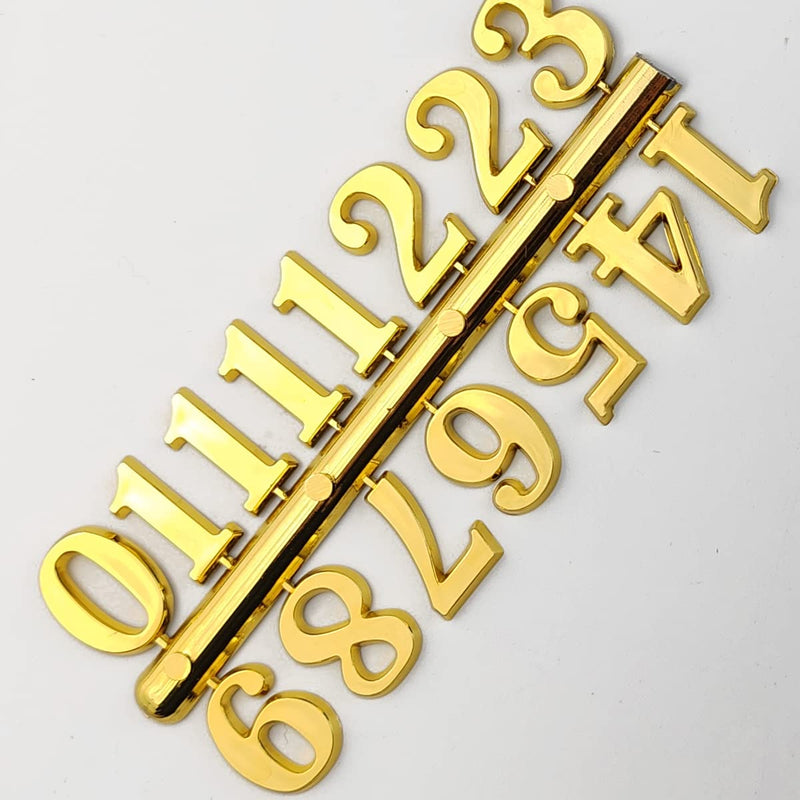 GXXMEI 18Sets Clock Numerals Kit Including Arabic Number and Roman Number DIY Digital Clock Numbers for Design Replacement Repairing Clock Accessories (Gold, Silver, Black)