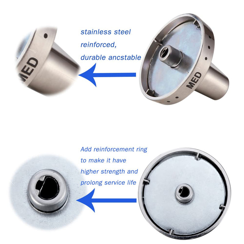 Upgrade 5pcs DG64-00472A Stove Knob Replace DG64-00473A,DG64-00347A,DG64-00347B for Samsung Stove Knob, Fit for Samsung Oven FX510BGS FX710BGS NX58F5300SS NX58F5500SS