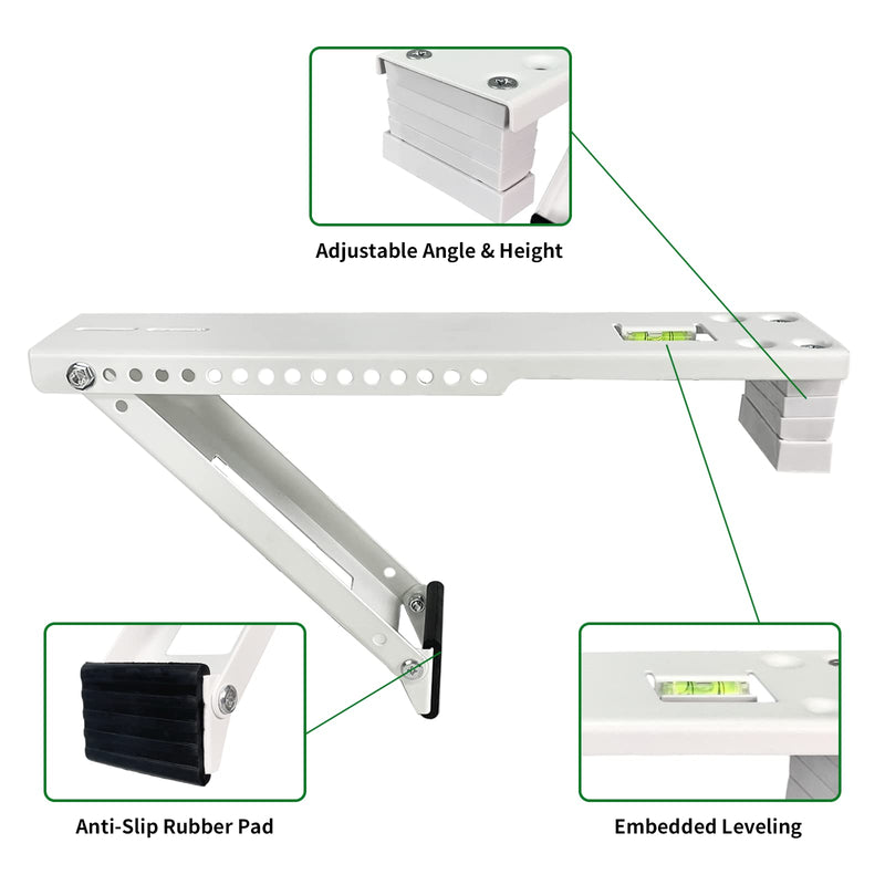 Window Air Conditioner Mounting Support Bracket, Universal AC Unit Window Stand Mount Brackets Support Up to 85 lbs Designed for 5,000 to 10,000 BTU A/C Units up to 85lbs