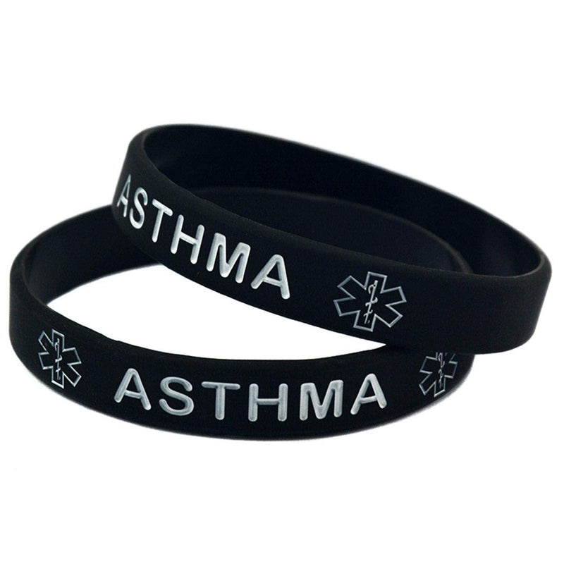 Lyndong 5 Pack Asthma Silicone Medical Alert Emergency Bracelet Wristbands