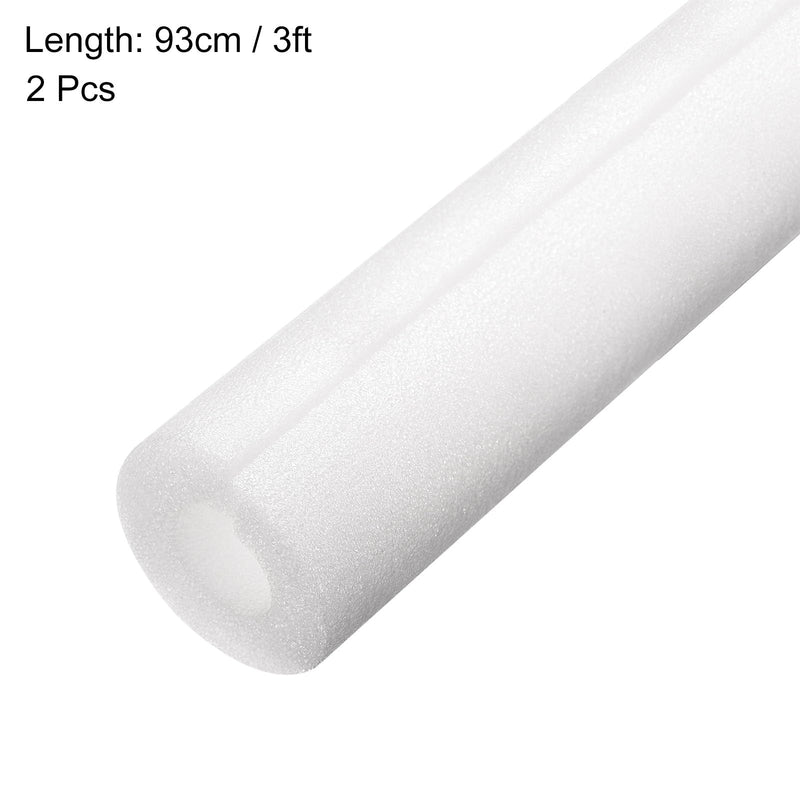 MECCANIXITY 2pcs Pipe Insulation Foam Tube Split Pipe Lagging 10mm(3/8 Inch) ID 22mm OD 3ft Freeze Protection for Copper Pipe, White 2