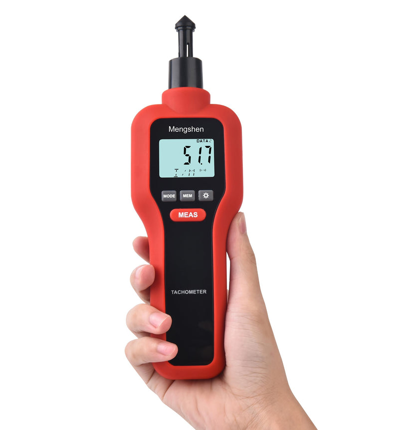 Digital Tachometer, 2 in 1 Non-Contact & Contact Tach Rotation Speed Measurement RPM Meter