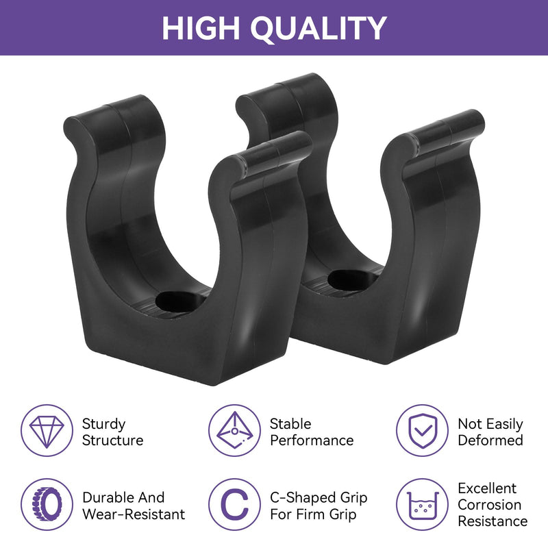 Boat Ladder Pole Clips, 1 1/4" Black Boat Ladder Clamp Holder Bracket | Nylon Marine Ladder Pole Storage Clips | Versatile Hook Holder Clips Mounting Hardware Fit Boats, Yachts, Rvs, Marine Use, 4pcs