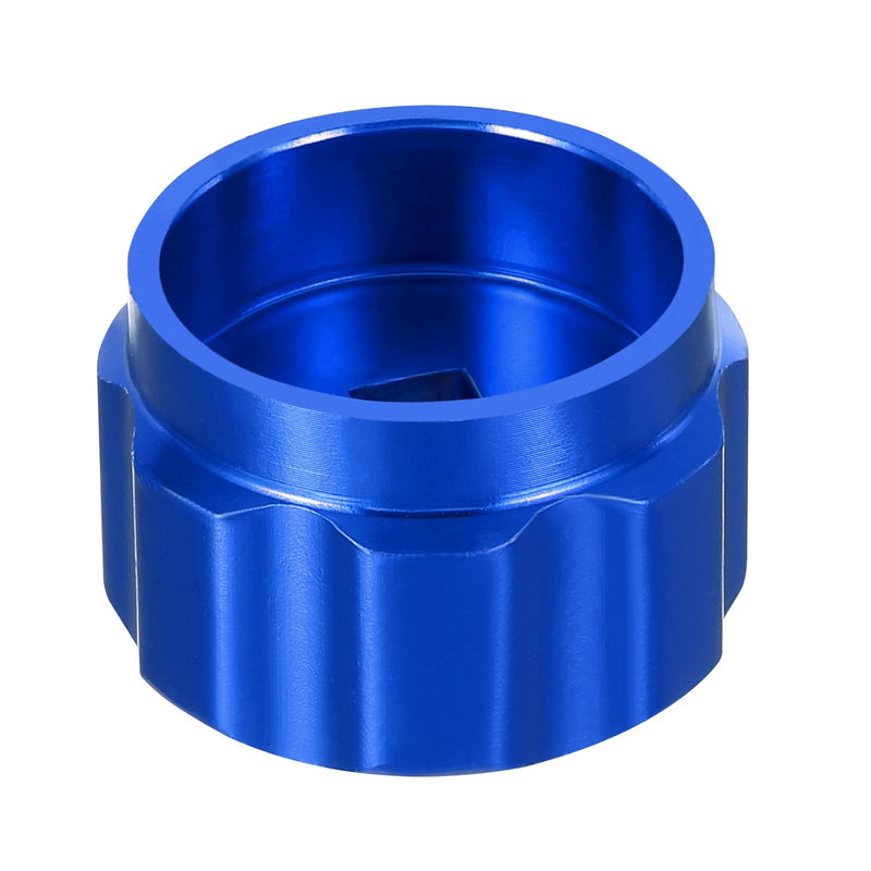 PATIKIL Round Wheel Handle, Faucet Handles Refrigerant Manifold Gauges Knob Square Broach Handwheel Replacement, Aluminum Alloy Blue 1