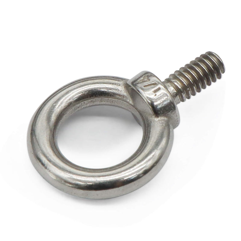 Aiwaiufu 4 Packs 1/4"-20 Eye Bolts, 316 Stainless Steel Marine Grade Shoulder Eye Bolts, UNC Standard Threaded Lifting Ring Bolts