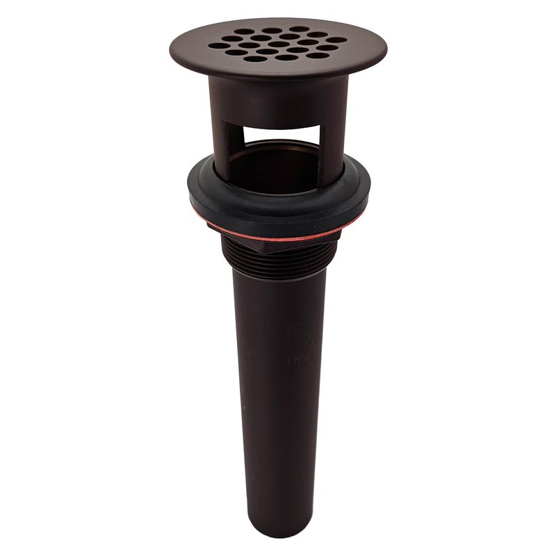 Westbrass D411-2-12 Grid Strainer Lavatory Drain with Overflow Holes - Exposed, Oil Rubbed Bronze