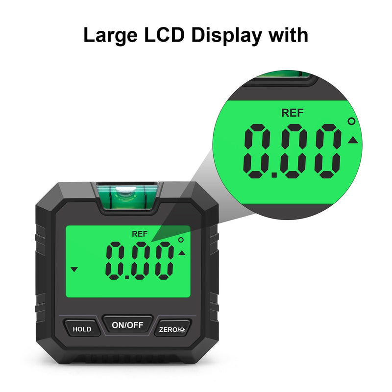 Digital Angle Finder Magnetic,Multi Digital Angle Gauge with Lcd Level,Precision Protractor Finder Measuring Tool for Woodworking Auto Repair Machining,Gift for Men