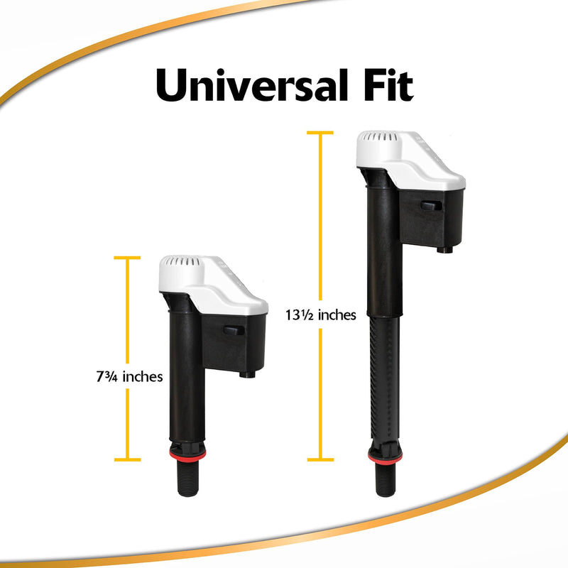 Korky 818BP QuietFILL Universal Toilet Fill Valve and Premium Flapper Easy to Install and Quiet-Made in USA, 2 Inch, Black Universal Fill Valve & 2 Inch Flapper Fill Valve & Flapper