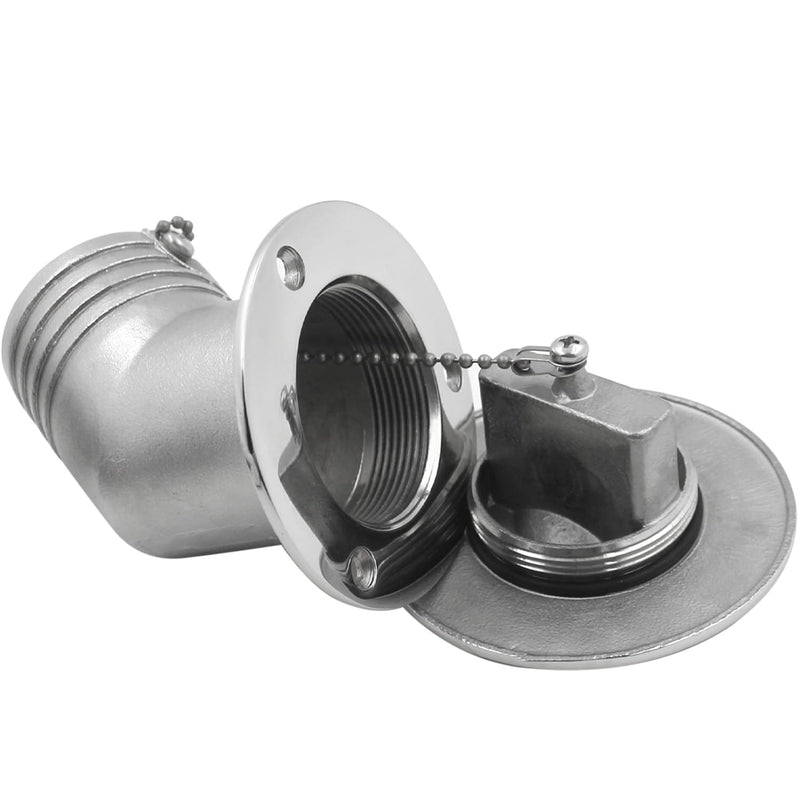 SHENGHUISS Boat Water/Diesel/Gas/Fuel Deck Fill/Filler 2 Inch(50mm) with Keyless Cap 316 Stainless Steel Boat Deck Hardware for Boat, Yacht, Caravan B-60°-Gas