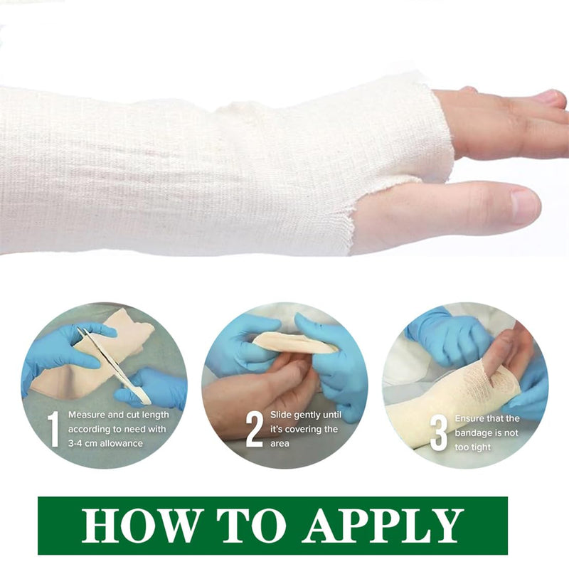Tubular Bandage, Reusable Elastic Bandage Sleeve, Arm Stockinette Tubing, Compression Bandage Roll for Tissue Support Size E, 3.5" x 11 yd