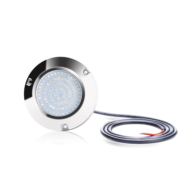 LED Underwater Light for Boats 316 Stainless Steel Boat Transom Mount Light, Waterproof LED Lights/Marine Lights 10-30V，for Stern Interior Navigation Deck Courtesy Night Fishing (White) White