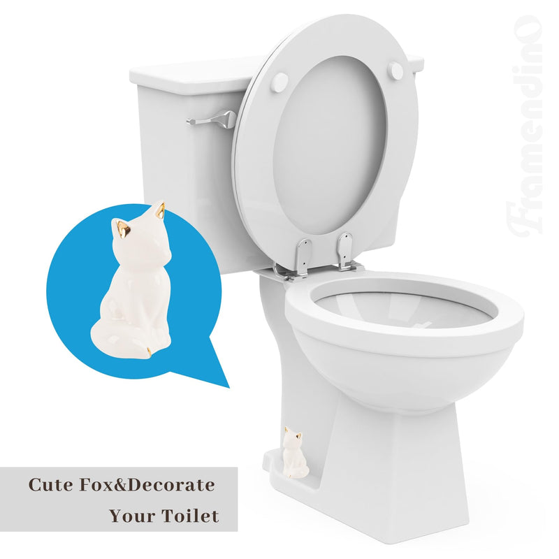 Framendino, 2 Pack Ceramic Toilet Bolt Caps Lovely Cat Decorative Bowl Covers White Cap