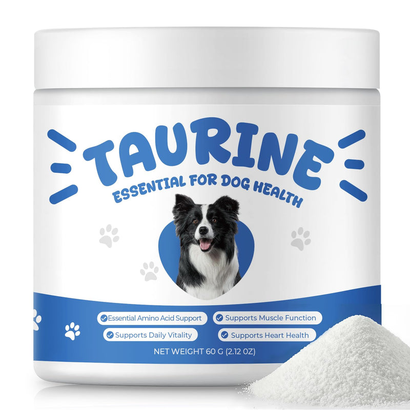 Taurine Powder Supplement for Dogs, Amino Acid Support for Heart Health & Muscle Function, Easy-to-Mix Canine Nutrition Powder