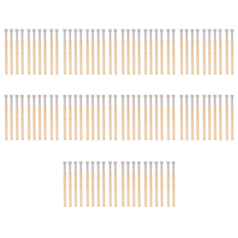 100pcs Spring Loaded Test Pins, Concave Head PCB Testing Probes Brass Pogo Pins 2.02mm/0.1in Tube Diameter for Circuit Board/Burn-in Fixture (33.35mm Length)