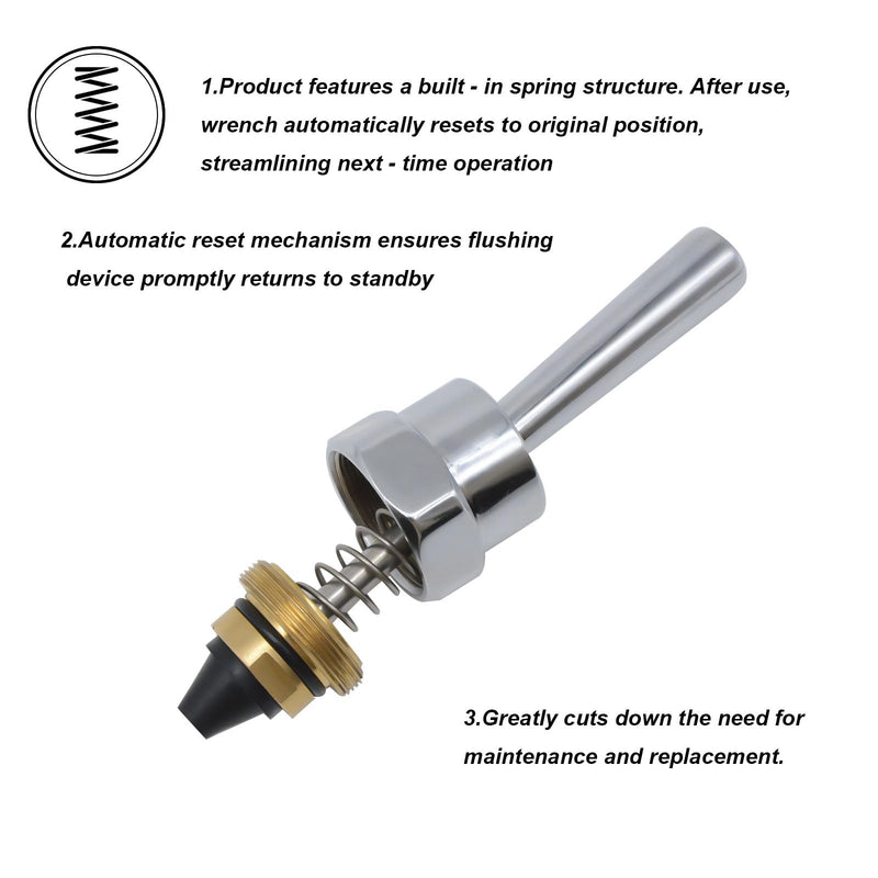 Manual Flush Valve Handle Assembly,Polished Chrome & Brass Piston Design,Compatible with American Standard M962918-0020A,for Ultima Series Piston-Type Urinals&Toilets Replacement Parts
